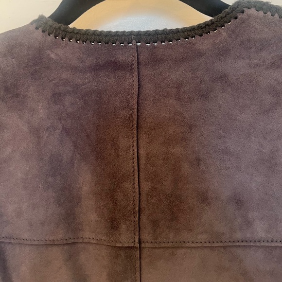 Tory Burch Suede Coat with Crochet Trim - Size M - Picture 7 of 7
